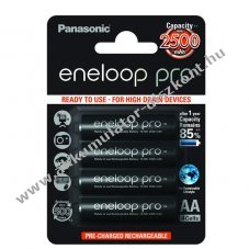 Panasonic eneloop Pro AA ceruza Akkumultor BK-3HCCE/4BE 2500mAh 4db/csom. + trol doboz