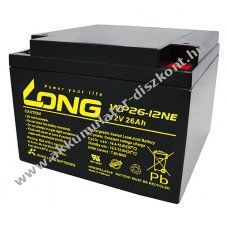 lom Akkumultor Long (Kung Long) tpus WP26-12NE ciklusll, ciklikus 12V 26Ah csatlakoz: M5