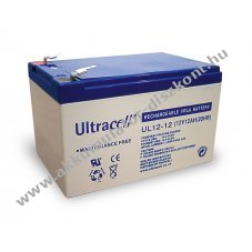 Ultracell lom Akkumultor 12V 12Ah UL12-12 csatlakoz: F1