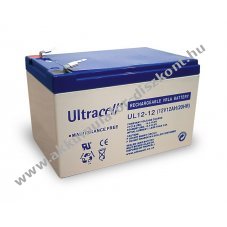 Ultracell lom Akkumultor 12V 12Ah UL12-12 csatlakoz: F1