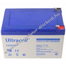 Ultracell lom Akkumultor 12V 12Ah UCG12-12, csatlakoz: F1