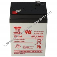 Yuasa NP4-6 Akkumultor, 6V 4Ah csatlakoz: F1