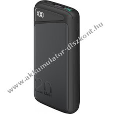 Goobay powerbank, gyorstlts, 20000mAh, fekete