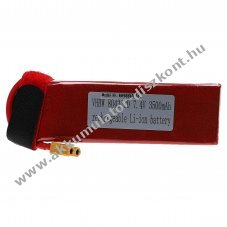 Helyettest modell / RC Akku 7.4V, Li-Polymer, 3500mAh, XT60-csatlakoz, 135mm x 42mm x 17mm