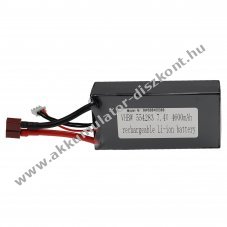 Helyettest modell / RC Akku 7.4V, Li-Polymer, 4600mAh, T-csatlakoz