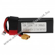 Helyettest modell / RC Akku 7.4V, Li-Polymer, 1800mAh, XT60 csatlakoz, 108m x 36mm x 15mm