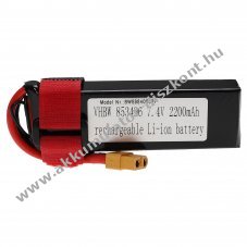 Helyettest modell / RC Akku 7.4V, Li-Polymer, 2200mAh, XT60 csatlakoz