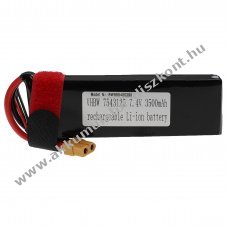 Helyettest modell / RC Akku 7.4V, Li-Polymer, 3500mAh, XT60 csatlakoz