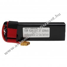 Helyettest modell / RC Akku 7.4V, Li-Polymer, 4200mAh, XT60 csatlakoz