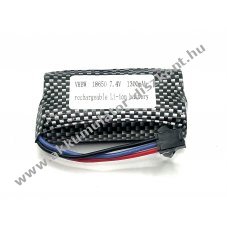 Helyettest modell /RC Akkumultor 7.4V, Li-Ion, 1300mAh, SM-3P csatlakoz