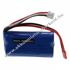 Helyettest modell / RC Akku 7.4V, Li-Ion, 1300mAh, JST csatlakoz