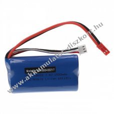 Helyettest modell / RC Akku 7.4V, Li-Ion, 1500mAh, JST csatlakoz