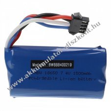 Helyettest modell / RC Akku 7.4V, Li-Ion, 1500mAh, SM-4P csatlakoz