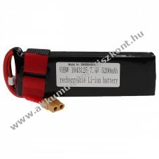 Helyettest modell / RC Akku 7.4V, Li-Polymer, 5200mAh, XT60 csatlakoz