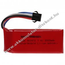 Helyettest modell / RC Akku 7.4V, Li-Polymer, 2000mAh, SM-csatlako