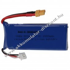 Helyettest modell / RC Akku 7.4V, Li-Polymer, 2000mAh, XT30-csatlakoz