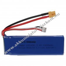 Helyettest modell / RC Akku 7.4V, Li-Polymer, 2400mAh, XT30-csatlakoz