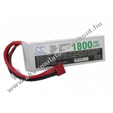 Helyettest model / RC Akkumultor LiPo 11.1V 1800mAh, T csatlakoz AWG14, JST-XH 2.54 AWG24