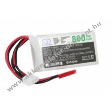 Helyettest modell / RC Akku LiPo 11.1V 800mAh, csatlakoz: mini JST, JST-XH 2.54 AWG24