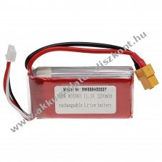 Helyettest modell / RC Akku 11.1V, Li-Polymer, 1200mAh, XT60 csatlakoz, 73mm x 31mm x 15mm