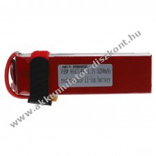 Helyettest modell / RC Akku 11.1V, Li-Polymer, 5200mAh, XT60 csatlakoz, 145mm x 50mm x 28mm