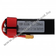 Helyettest modell / RC Akku 11.1V, Li-Polymer, 2200mAh, XT60 csatlakoz, 105mm x 36mm x 27mm