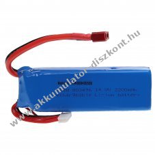 Helyettest modell / RC Akku 14.8V, Li-Polymer, 2200mAh, T csatlakoz