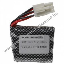 Helyettest modell / RC Akku 9.6V, Li-Ion, 800mAh, EL-6P-csatlakoz