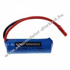 Helyettest modell / RC Akku 3.7V, Li-Ion, 700mAh, JST csatlakoz