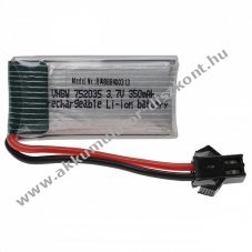 Helyettest modell / RC Akku 3.7V, Li-Po, 350mAh, SM csatlakoz