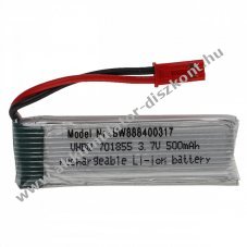 Helyettest modell / RC Akku 3.7V, Li-Po, 500mAh, JST csatlakoz