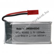 Helyettest modell / RC Akku 3.7V, Li-Polymer, 1200mAh, JST-csatlakoz, 57mm x 29mm x 10mm