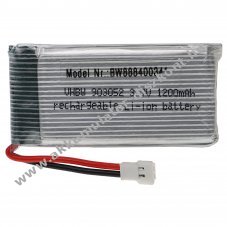 Helyettest modell / RC Akku 3.7V, Li-Polymer, 1200mAh, XH2.54-csatlakoz