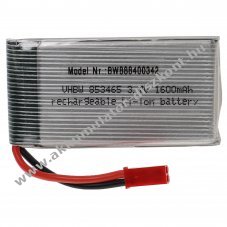 Helyettest modell / RC Akku 3.7V, Li-Polymer, 1600mAh, JST-csatlakoz
