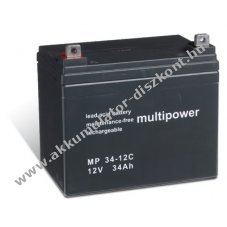 lom Akkumultor 12V 34Ah (Multipower) tpus MP34-12C ciklusll, ciklikus M6