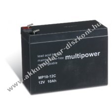 lom Akkumultor 12V 10Ah (Multipower) tpus MP10-12C ciklusll, ciklikus - Kirusts!