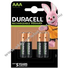 Duracell jratlthet AAA Akkumultor HR03, DX2400 900mAh 4db/csomag