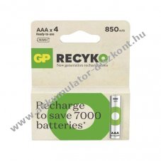 GP ReCyko Ni-MH Akkumultor HR03 (AAA) 850mAh 4db/csomag