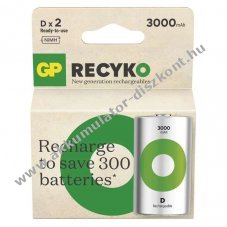 GP ReCyko Ni-MH Akkumultor HR20 glit Akkumultor (D), 30000mAh 2db/csomag - A kszlet erejig!