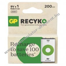 GP ReCyko (9V) HR22 block Akkumultor 200mAh 1db/csomag