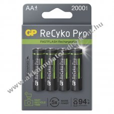 GP ReCyko Pro Photo Flash HR6 (AA) 2000mAh ceruza Akkumultor 4db/csomag