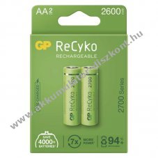 GP ReCyko HR6 (AA) ceruza Akkumultor 2600mAh 2db/csomag