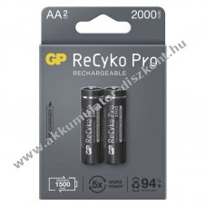 GP ReCyko Pro Professional HR6 (AA) ceruza Akkumultor 2000mAh 2db/csomag - Kirusts!