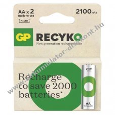 GP ReCyko Ni-MH Akkumultor HR6 (AA), 2100mAh 2db/csomag - A kszlet erejig!