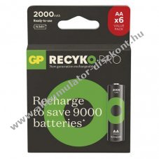 GP ReCyko Pro Ni-MH Akkumultor HR6 (AA), 2000mAh 6db/csomag - A kszlet erejig!