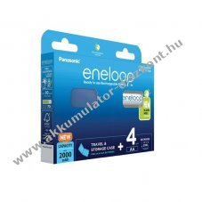 Panasonic eneloop AA, ceruza Akkumultor 2000mAh 4db/csomag + elemtart doboz (BK-3MCDEC4BE)