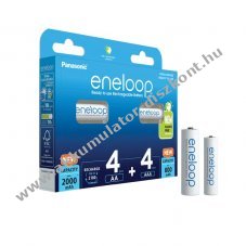 Panasonic eneloop 4db AA ceruza Akkumultor 2000mAh + 4db AAA mikro Akkumultor 800mAh (BK-KJMCDE44E)