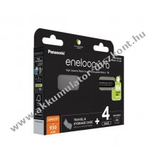 Panasonic eneloop pro AAA Mikro Akkumultor 930mAh 4db/csomag + elemtartdoboz