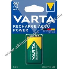 Varta Akkumultor - 56722 (READY2USE) Accu Ni-MH 9V 6HR61 HR22 Block 200mAh