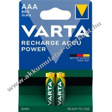 Varta Akkumultor AAA/HR03 ready to Use 800mAh NiMH 2db/csom.